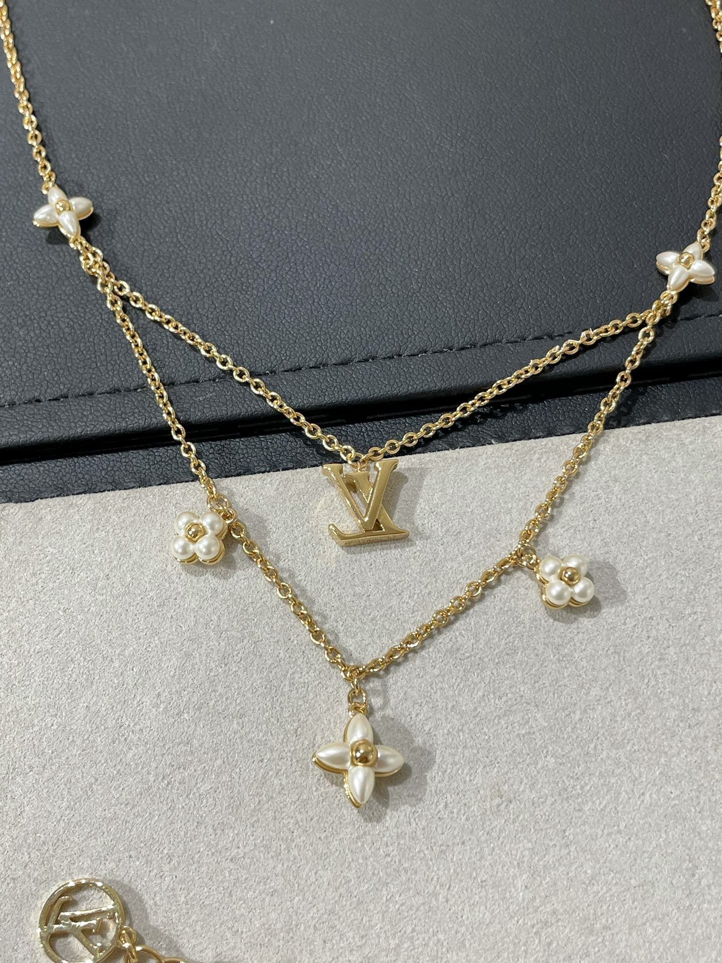 [Grace Jewelry]FLOWERGRAM GOLD MOP DOUBLE ROW NECKLACE