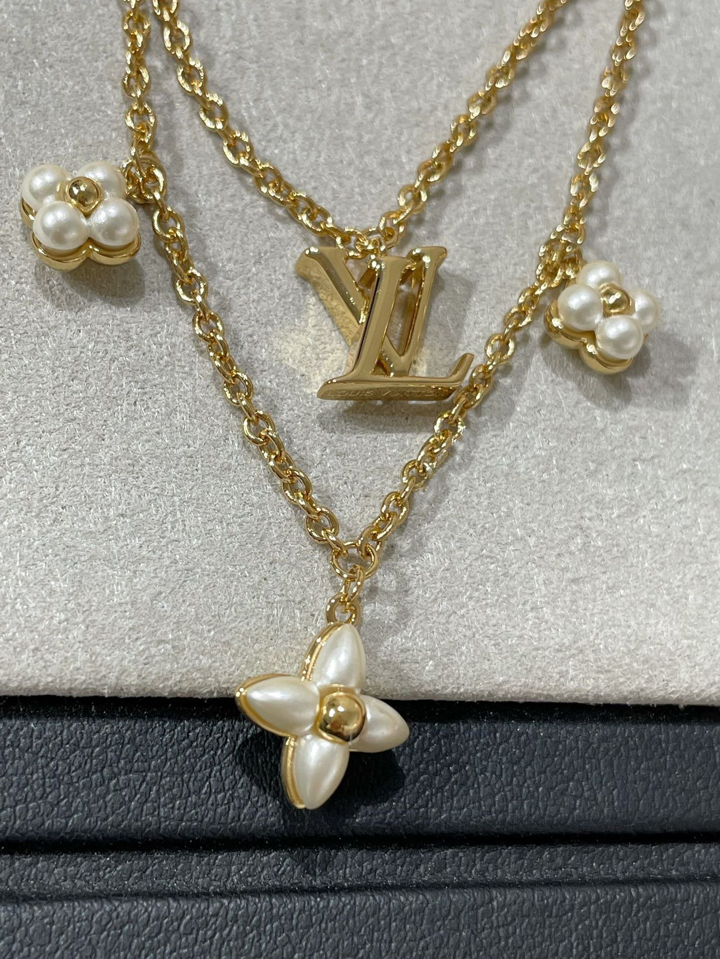 [Grace Jewelry]FLOWERGRAM GOLD MOP DOUBLE ROW NECKLACE