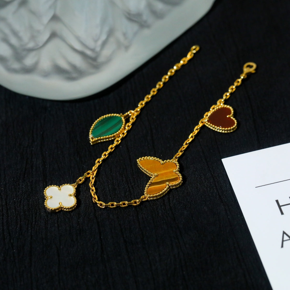 [Grace Jewelry]LUCKY SPRING 5 MOTIF GOLD BRACELET