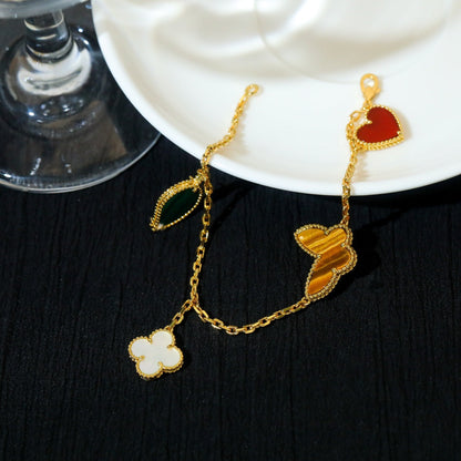 [Grace Jewelry]LUCKY SPRING 5 MOTIF GOLD BRACELET