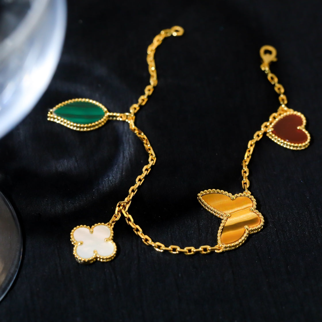 [Grace Jewelry]LUCKY SPRING 5 MOTIF GOLD BRACELET