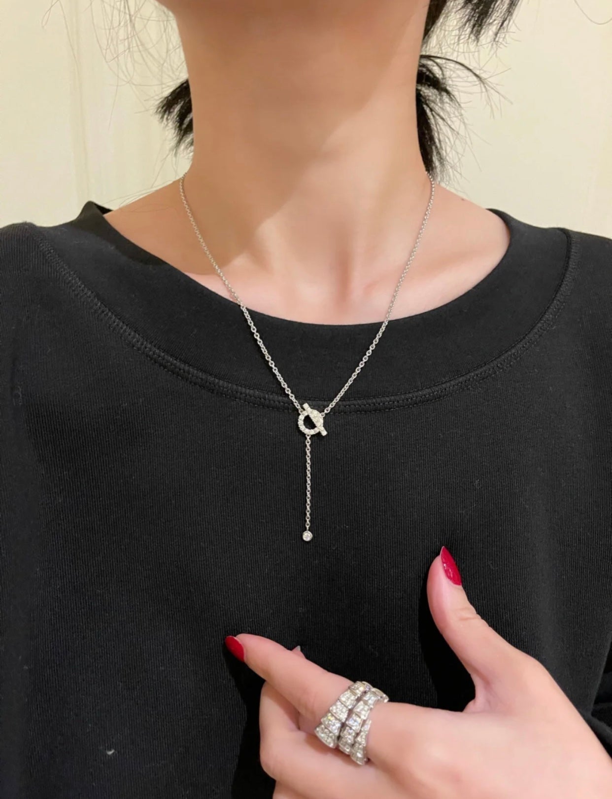 [Grace Jewelry]FINESSE SILVER DIAMOND NECKLACE