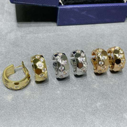 [Grace Jewelry]BEE LOVE DIAMOND HOOP EARRINGS