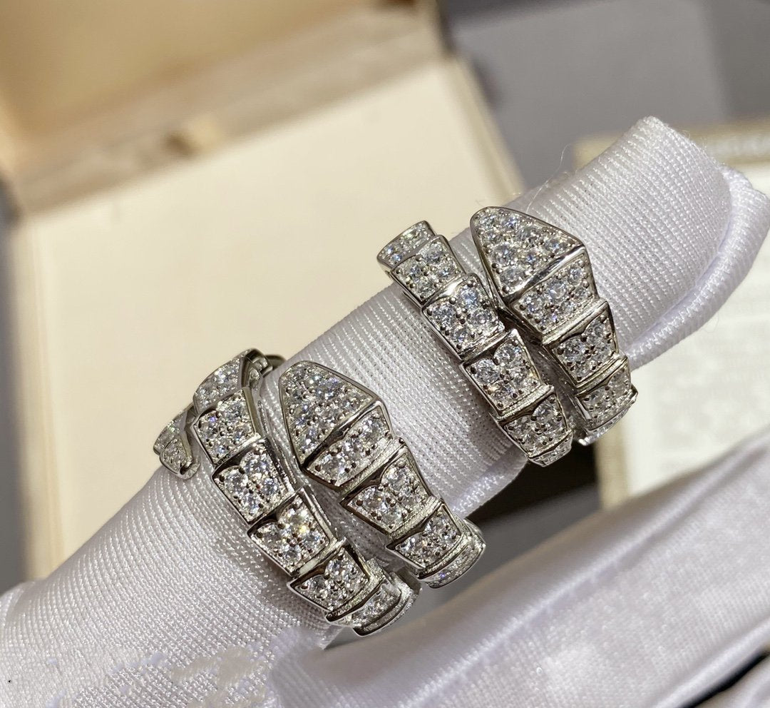 [Grace Jewelry]SERPENTI RING SILVER DIAMOND PAVED