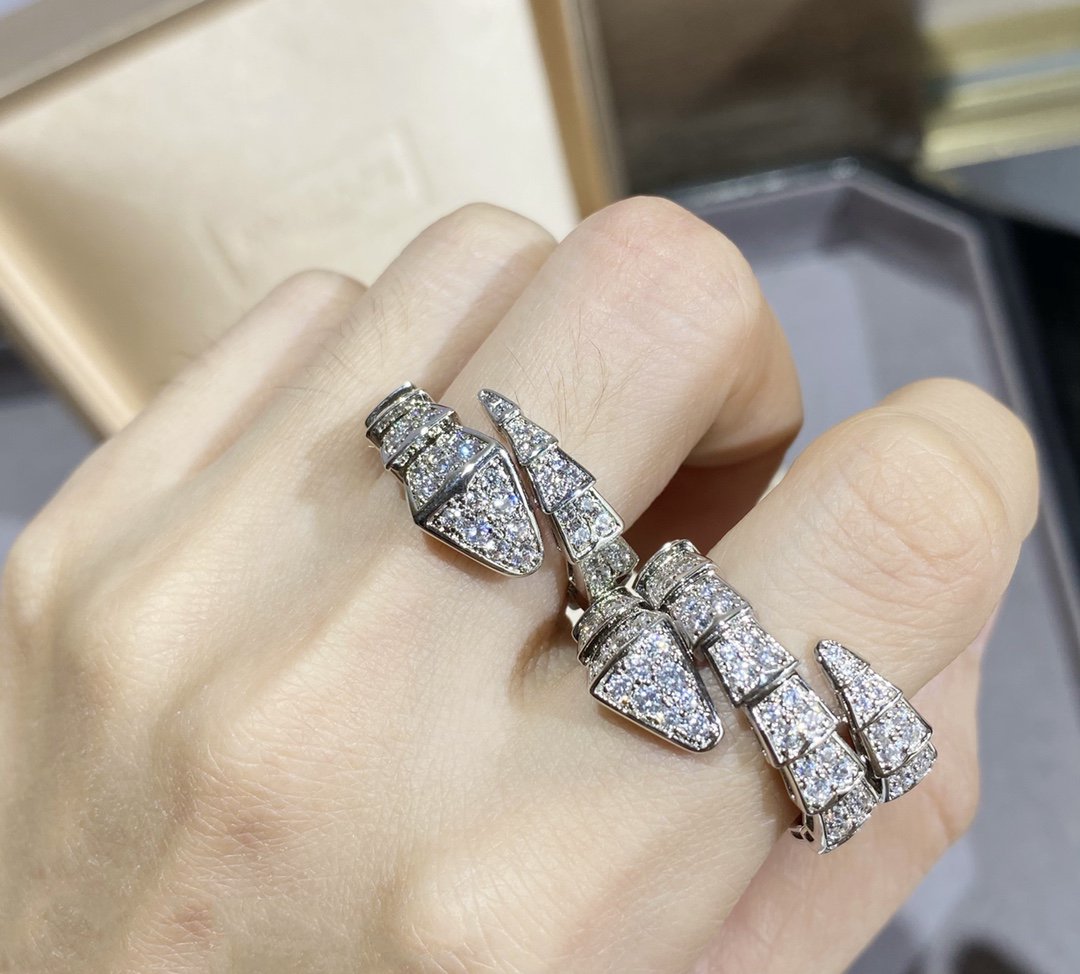 [Grace Jewelry]SERPENTI LARGE RING SILVER DIAMOND PAVED