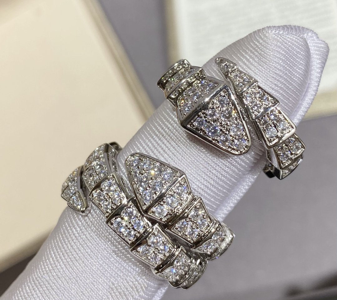 [Grace Jewelry]SERPENTI LARGE RING SILVER DIAMOND PAVED