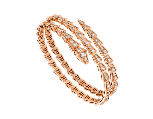 [Grace Jewelry]SERPENTI BRACELET PINK GOLD DIAMOND DOUBLE ROW