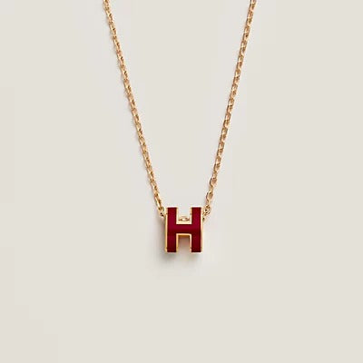 [Grace Jewelry]HM CLIC RED ENAMEL GOLD NECKLACE