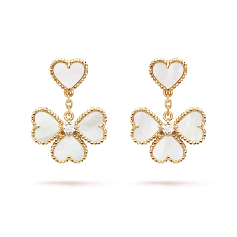 [Grace Jewelry]CLOVER SWEET WHITE MOP EARRINGS