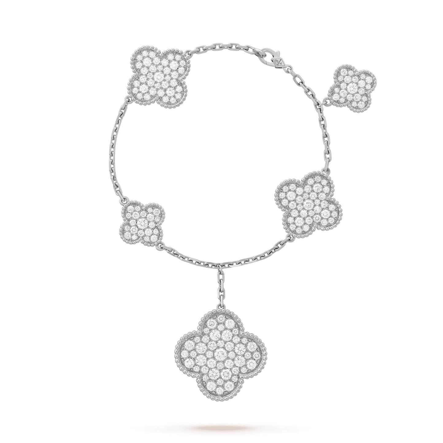 [Grace Jewelry]CLOVER 6 MOTIFS SILVER DIAMOND BRACELET