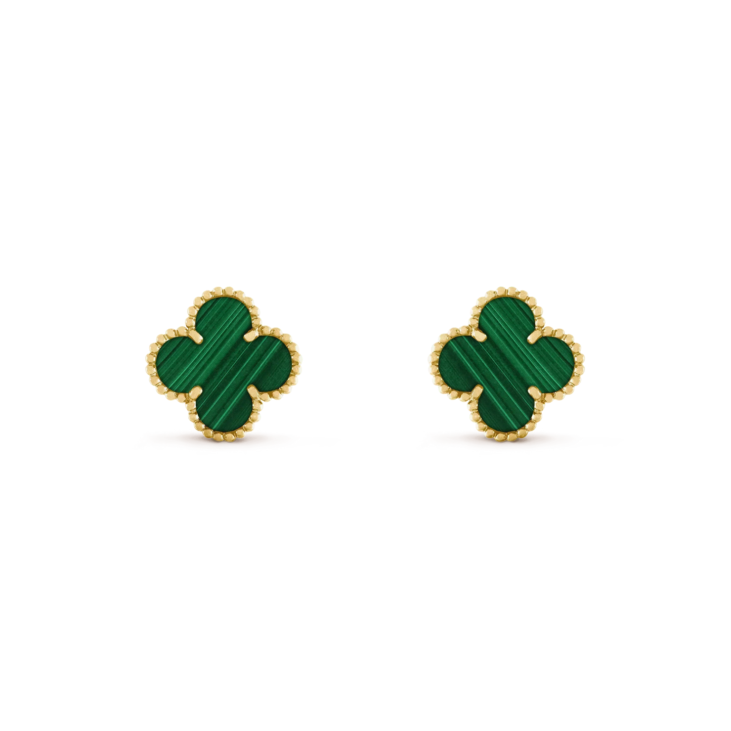 [Grace Jewelry]CLOVER MEDIUM 1 MOTIFS MALACHITE  EARRINGS