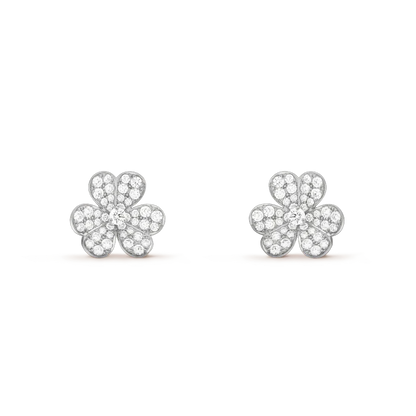 [Grace Jewelry]CLOVER COMOS DIAMOND EARRINGS SILVER