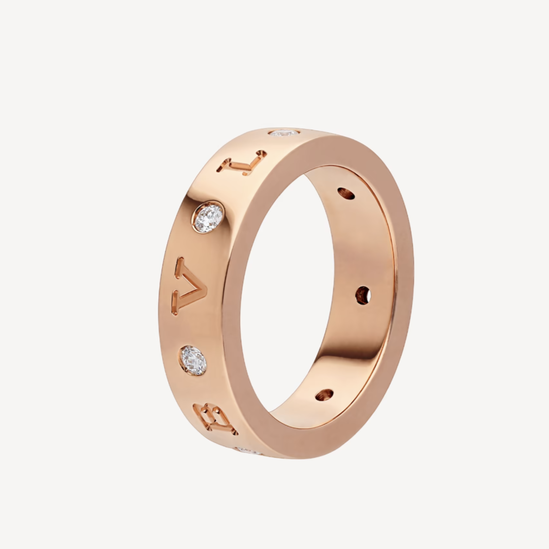 [Grace Jewelry]ZERO 1 ESSENTIAL PINK GOLD BAND WITH DIAMONDS RING