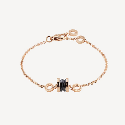 [Grace Jewelry]ZERO 1 SOFT PINK GOLD AND BLACK CERAMIC BRACELET