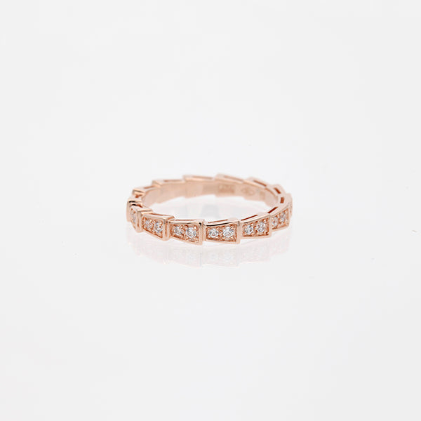 [Grace Jewelry]SERPENTI RING PINK GOLD DIAMOND PAVED 3MM