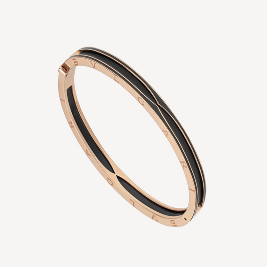 [Grace Jewelry]ZERO 1 PINK GOLD WITH MATTE BLACK CERAMIC BRACELET