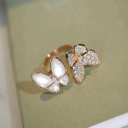 [Grace Jewelry]TWIN BUTTERFLY DIAMOND MOP RING