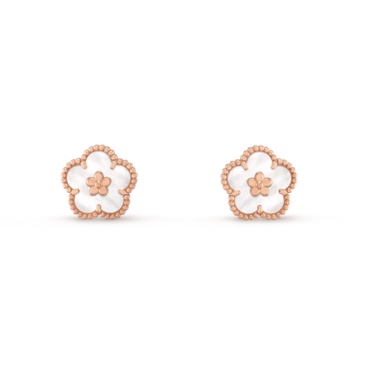 [Grace Jewelry]LUCKY PINK GOLD WHITE MOP EARRINGS