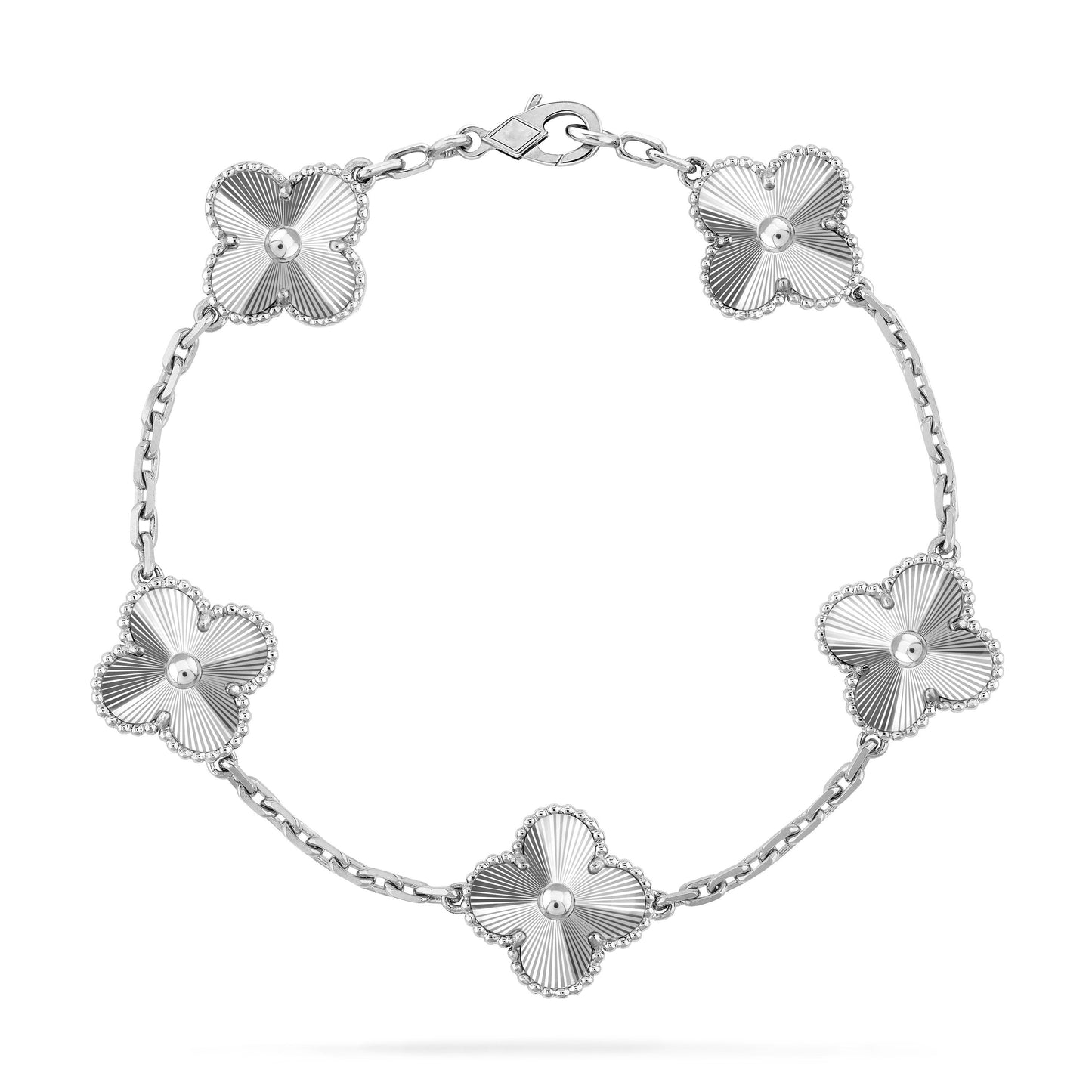 [Grace Jewelry]CLOVER SILVER 5 MOTIFS BRACELET