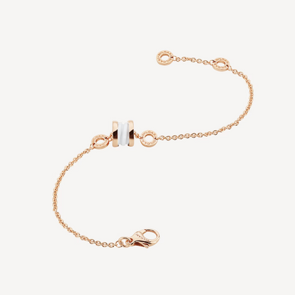 [Grace Jewelry]ZERO 1 SOFT PINK GOLD AND WHITE CERAMIC BRACELET