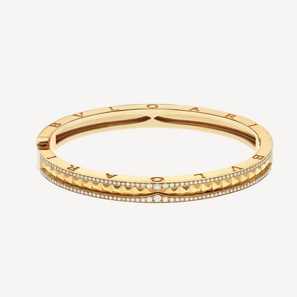 [Grace Jewelry]ZERO 1 SPIRAL AND PAVED DIAMOND GOLD BRACELET