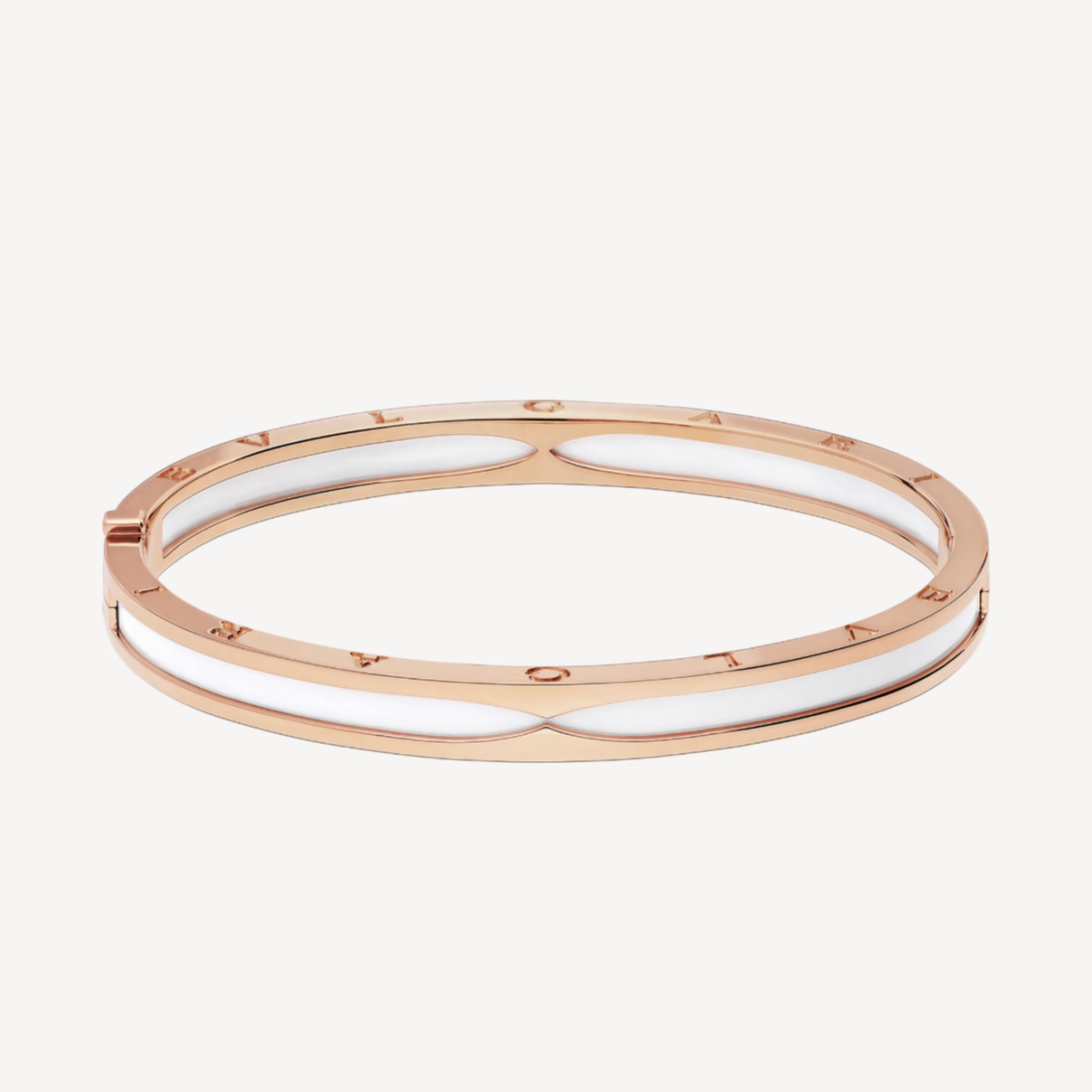 [Grace Jewelry]ZERO 1 PINK GOLD WITH WHITE CERAMIC BRACELET