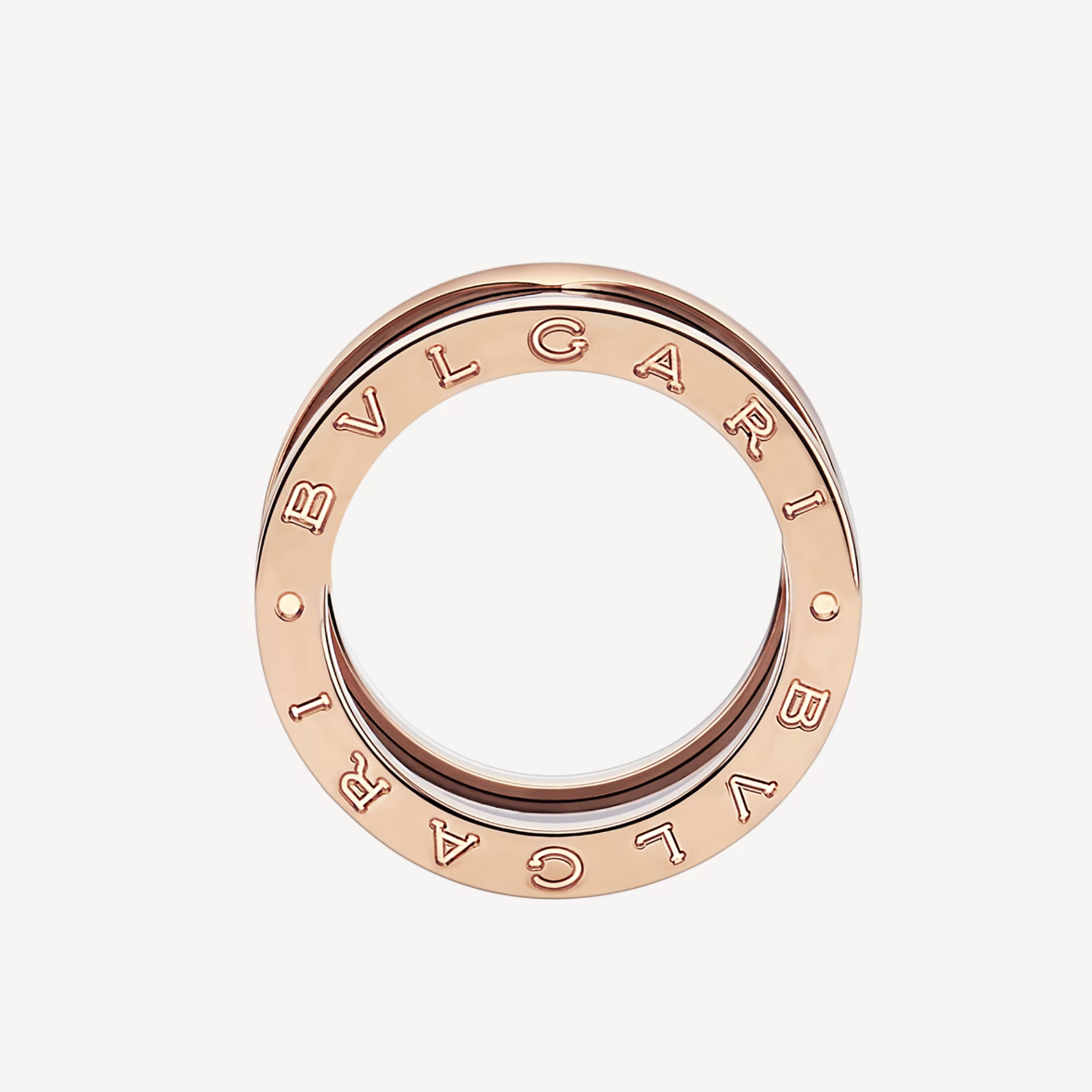 [Grace Jewelry]ZERO 1 FOUR-BAND LOOPS AND BLACK CERAMIC SPIRAL PINK GOLD RING