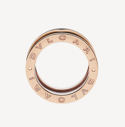 [Grace Jewelry]ZERO 1 TWO-BAND WITH MATTE BLACK CERAMIC PINK GOLD RING