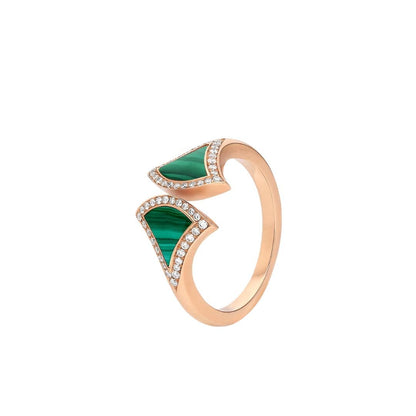 [Grace Jewelry]DREAM MALACHITE DIAMOND OPEN RING