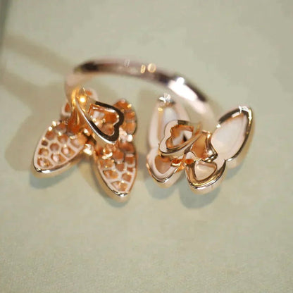 [Grace Jewelry]TWIN BUTTERFLY DIAMOND MOP RING