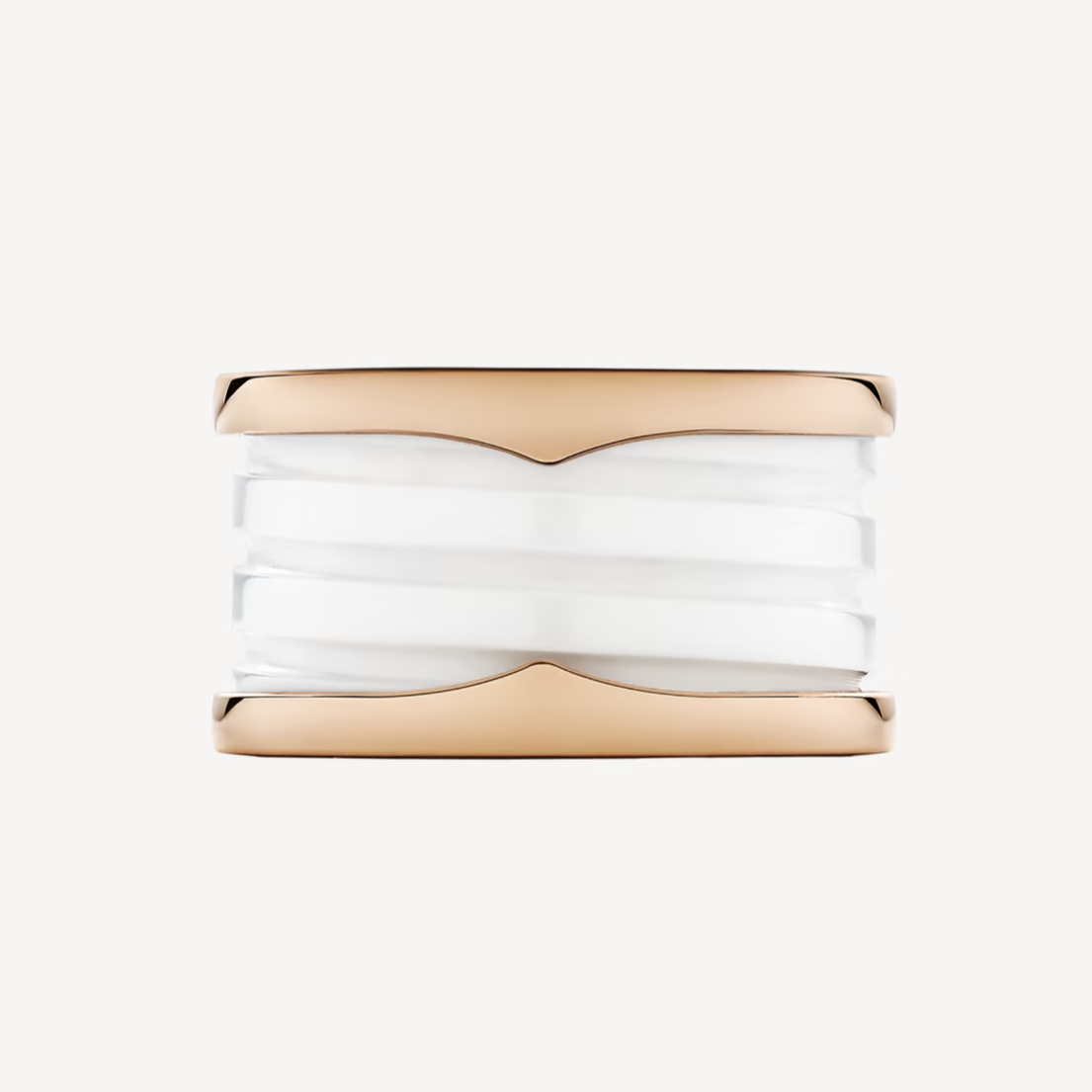 [Grace Jewelry]ZERO 1 FOUR-BAND LOOPS AND WHITE CERAMIC SPIRAL PINK GOLD RING