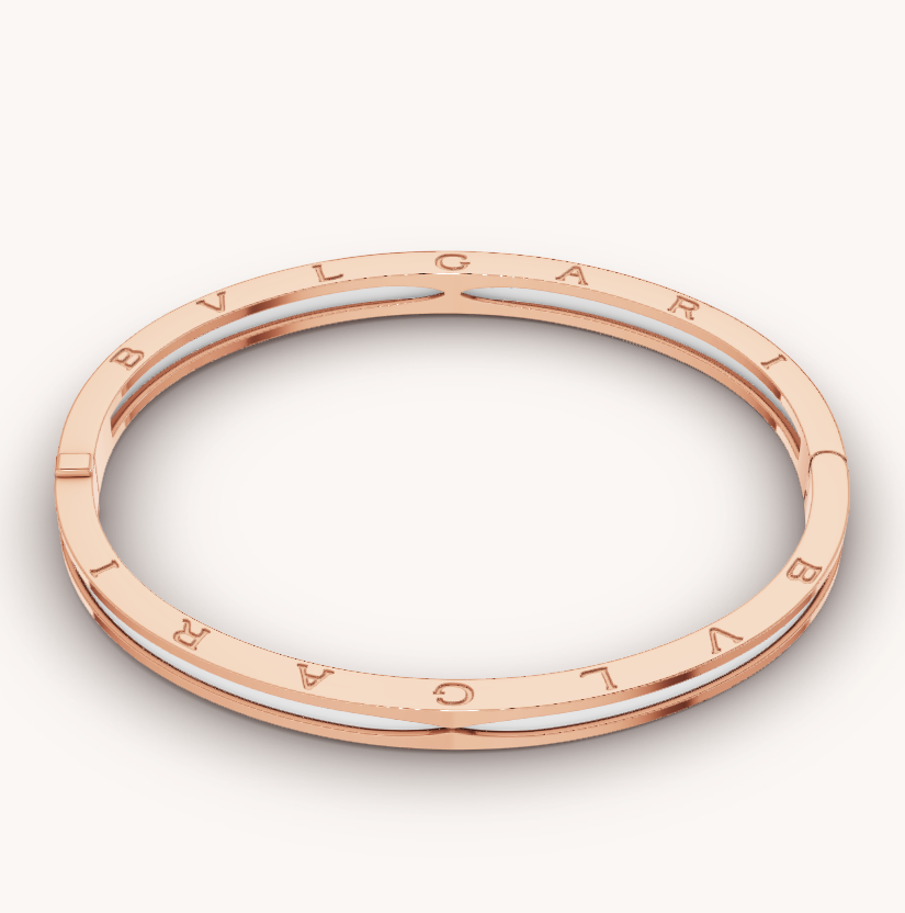 [Grace Jewelry]ZERO 1 PINK GOLD WITH WHITE CERAMIC BRACELET