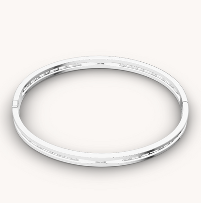 [Grace Jewelry]ZERO 1 SPIRAL LOGO SILVER BRACELET