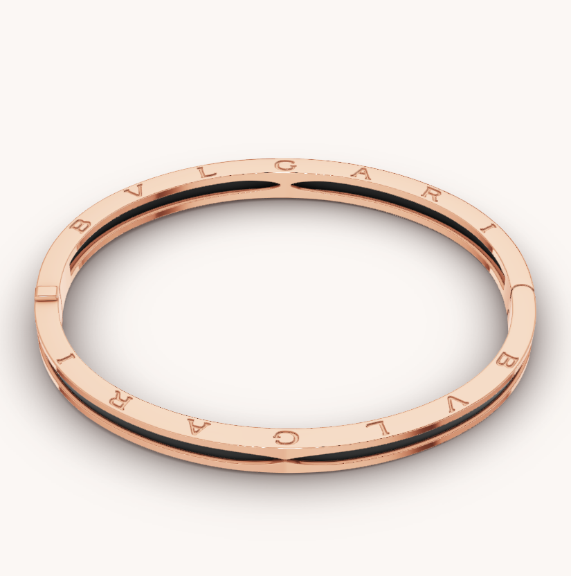 [Grace Jewelry]ZERO 1 PINK GOLD WITH BLACK CERAMIC BRACELET