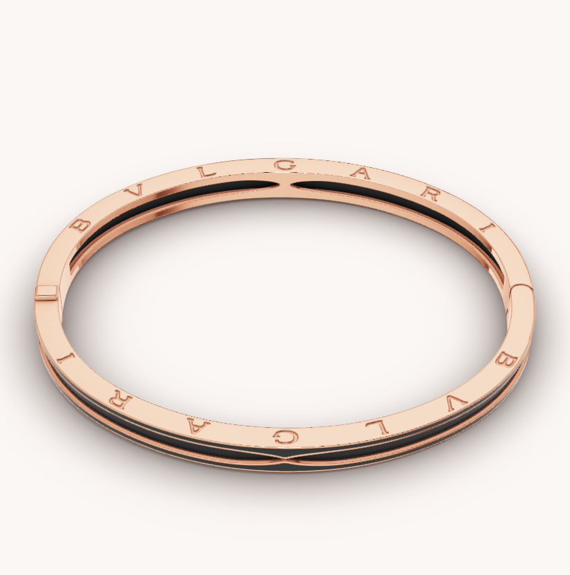 [Grace Jewelry]ZERO 1 PINK GOLD WITH MATTE BLACK CERAMIC BRACELET