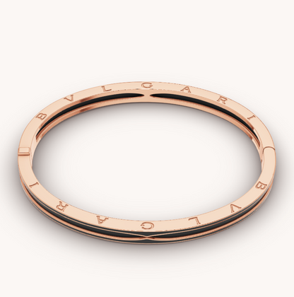 [Grace Jewelry]ZERO 1 PINK GOLD WITH MATTE BLACK CERAMIC BRACELET