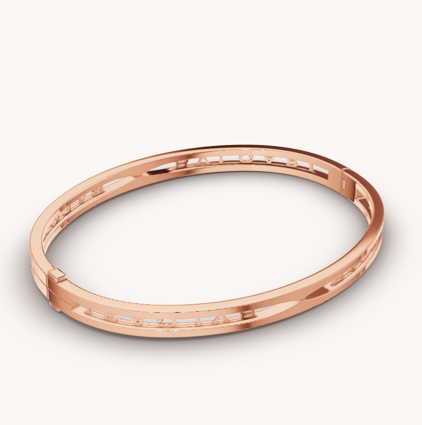 [Grace Jewelry]ZERO 1 SPIRAL LOGO PINK GOLD BRACELET