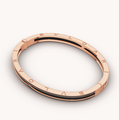 [Grace Jewelry]ZERO 1 PINK GOLD WITH MATTE BLACK CERAMIC BRACELET