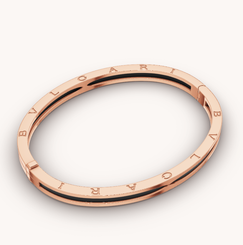 [Grace Jewelry]ZERO 1 PINK GOLD WITH BLACK CERAMIC BRACELET