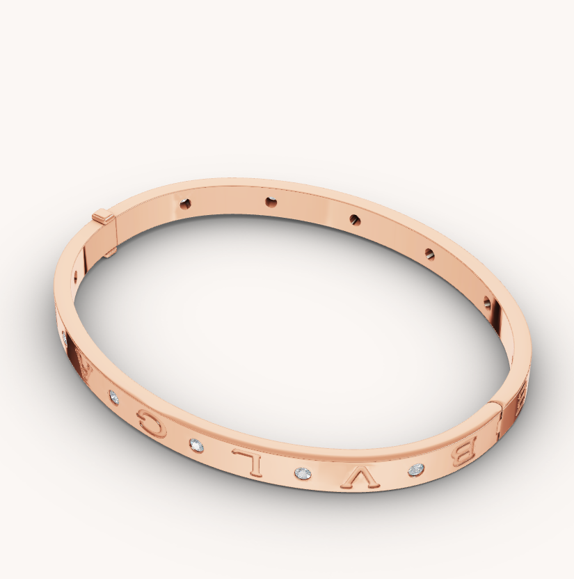 [Grace Jewelry]ZERO 1 PINK GOLD 12 DIAMONDS BRACELET