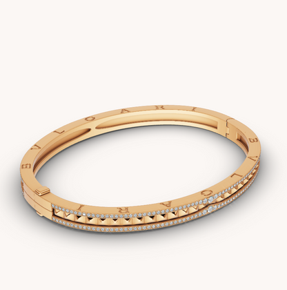 [Grace Jewelry]ZERO 1 SPIRAL AND PAVED DIAMOND GOLD BRACELET