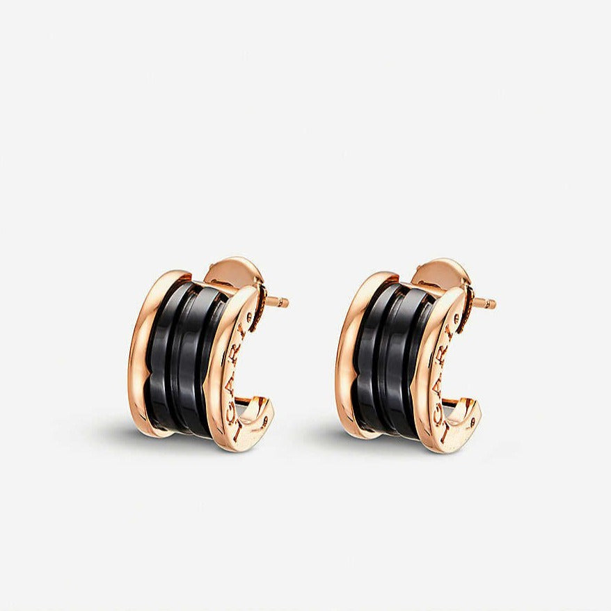 [Grace Jewelry]ZERO 1 PINK GOLD CERAMIC EARRINGS