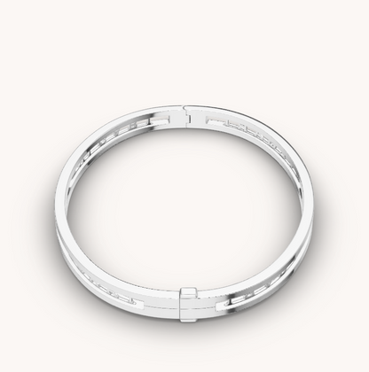 [Grace Jewelry]ZERO 1 SPIRAL LOGO SILVER BRACELET