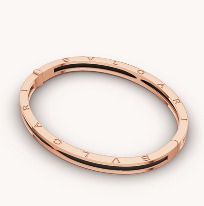 [Grace Jewelry]ZERO 1 PINK GOLD WITH BLACK CERAMIC BRACELET