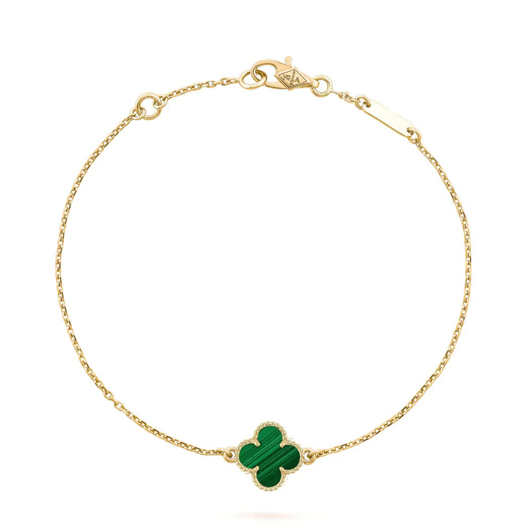 [Grace Jewelry]CLOVER BRACELET MALACHITE 1 MOTIF