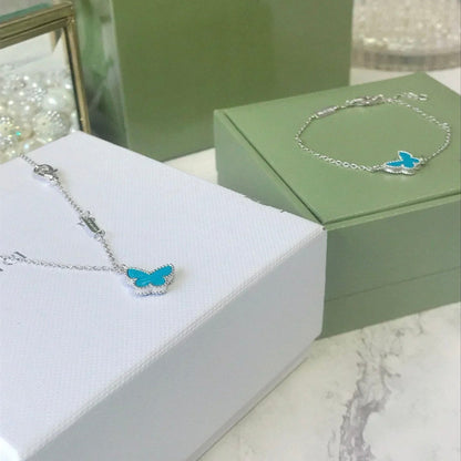 [Grace Jewelry]BUTTERFLY TURQUOISE BUTTERFLY BRACELET SILVER