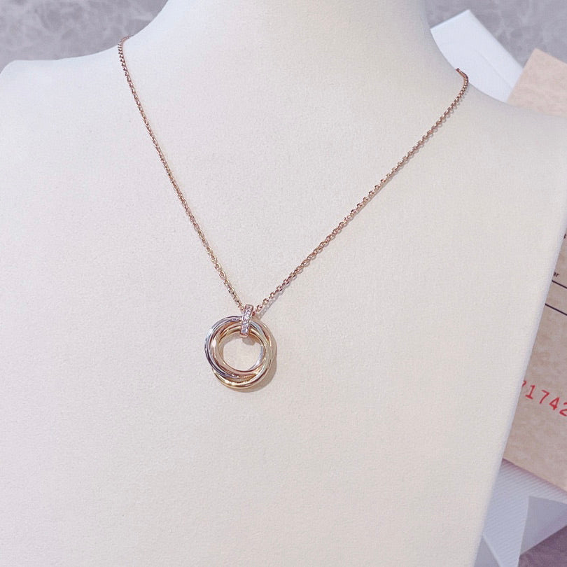 [Grace Jewelry]TRINITY NECKLACE GOLD  DIAMONDS