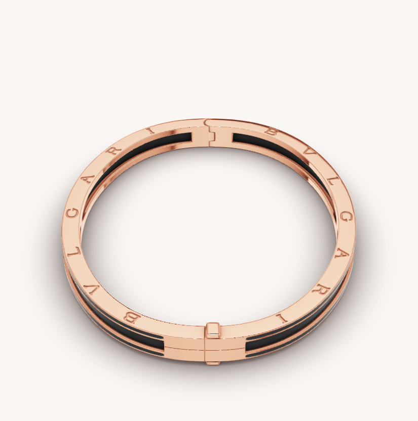 [Grace Jewelry]ZERO 1 PINK GOLD WITH MATTE BLACK CERAMIC BRACELET