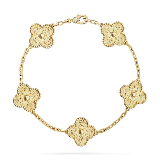 [Grace Jewelry]CLOVER 5 MOTIFS BRONZING BRACELET