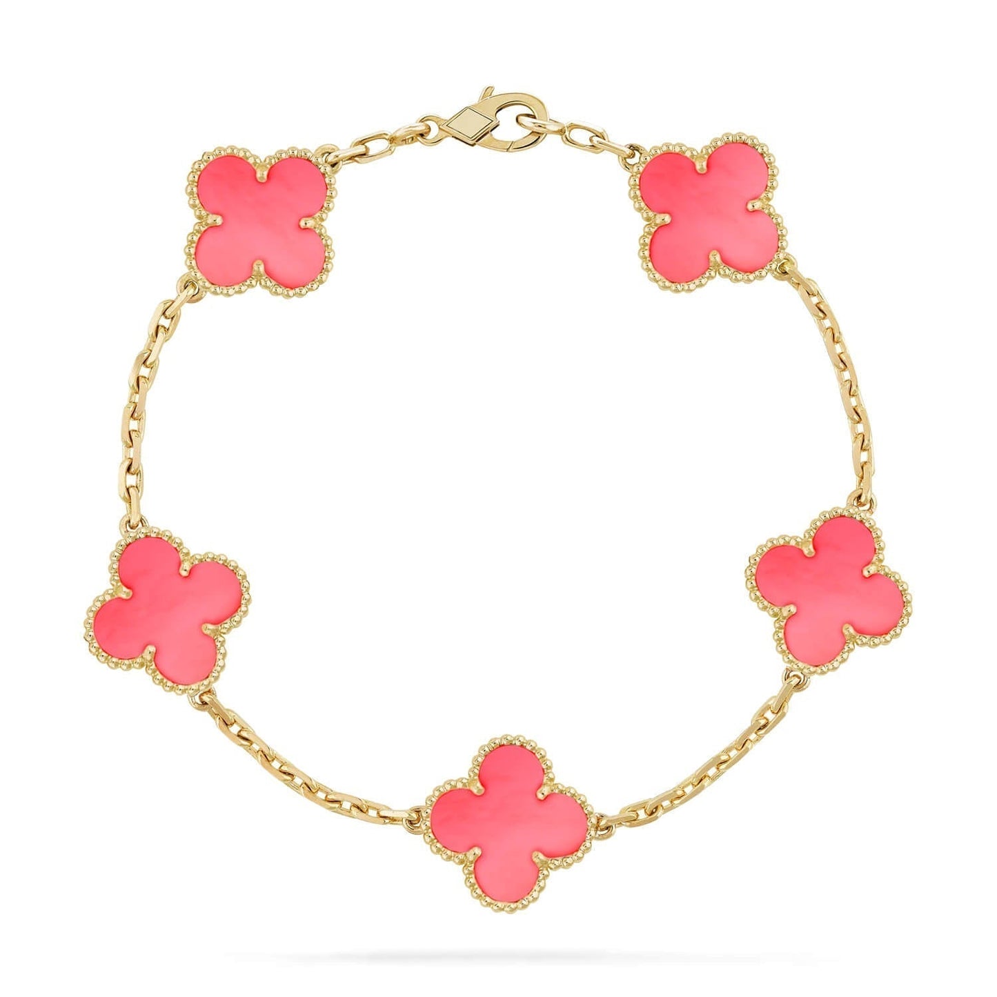 [Grace Jewelry]CLOVER 5 PINK MOP BRACELET